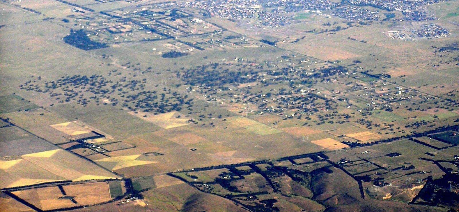 Aerial view of Mickleham, Victoria, on Melbourne’s northern fringe
